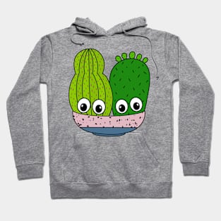 Cute Cactus Design #330: Cute Cacti Arrangement In Pottery Bowl Hoodie